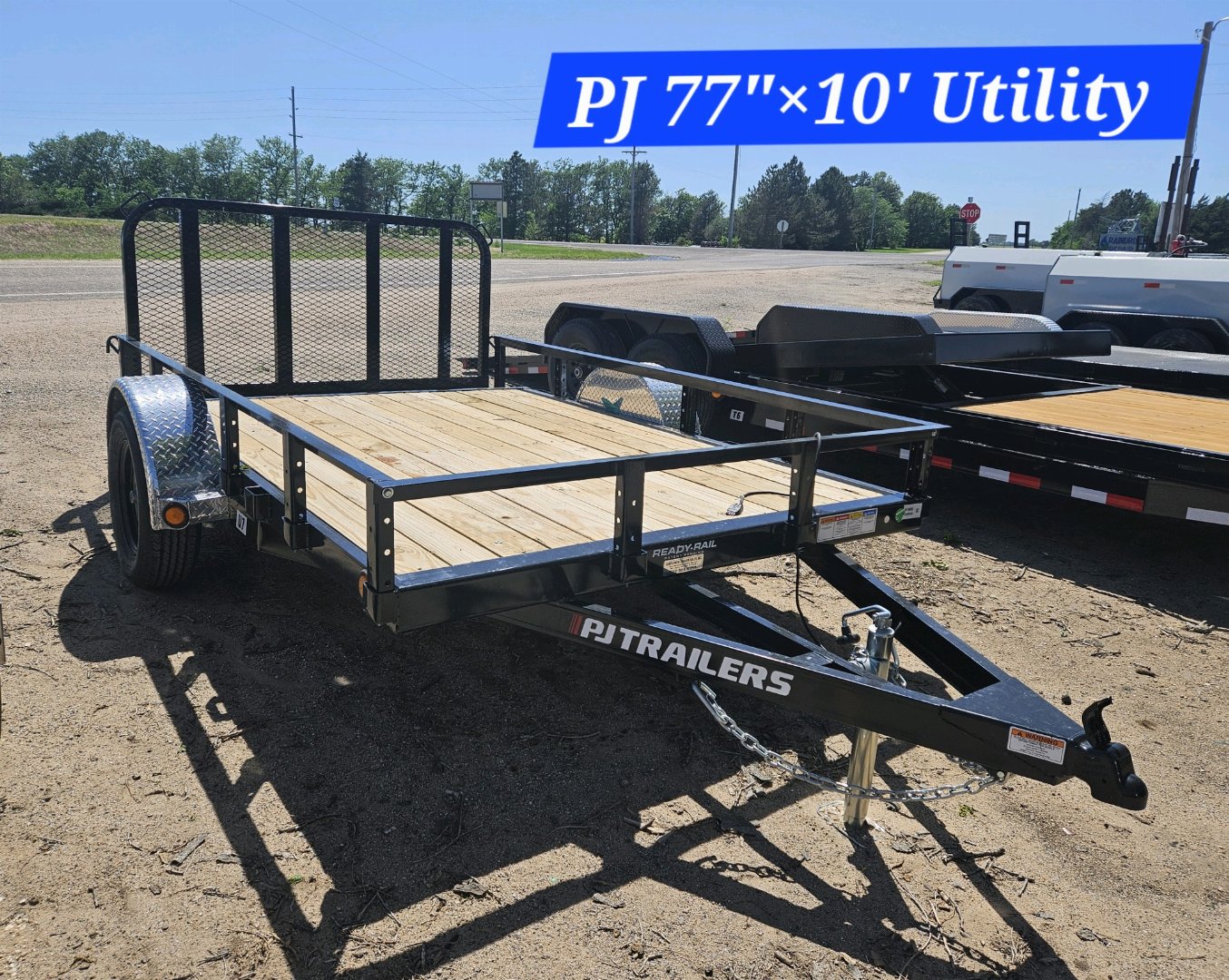 New 2024 PJ TRAILERS 10' x 77 in. Single Axle Channel (U7) Utility